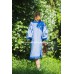 Boho Style Embroidered Midi Dress "Summer Birds" Blue